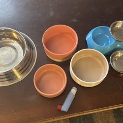 Lot Of Animal Dishes(inhaler For Scale, Not For Sale)