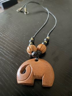 Wooden Elephant necklace
