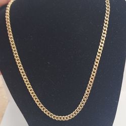 10k Yellow Gold Cuban Link Chain 24" Weights 15.9 Grams 