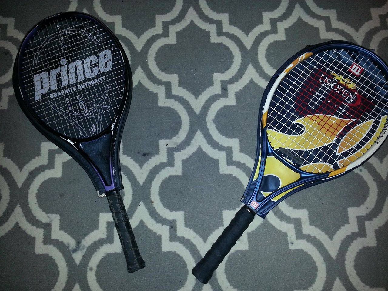 Prince tennis racket and wilson tennis racket