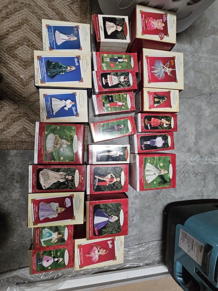 Bulk hallmark keepsake barbie and more Ornaments like new