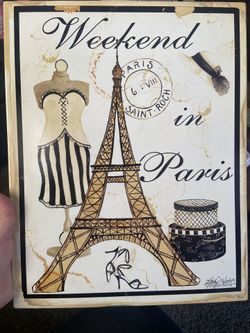 Metal Paris sign 14 in tall by 12 in length $13