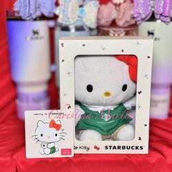 Starbucks Hello Kitty Plushie With UNLOADED Collectors Gift Card