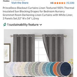 Unopened Gray Linen Blackout Curtains