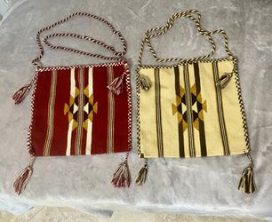 woven crossbody bag purse with tassels