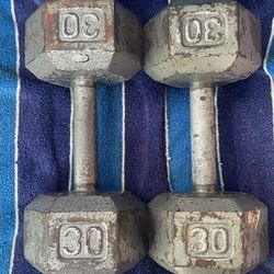 PAIR  OF  30  LB.  DUMBBELLS 