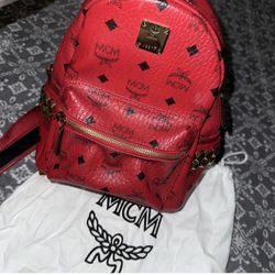 Cherry Red MCM backpack 