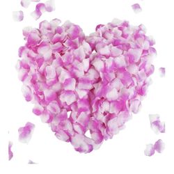 Purple & White silk rose petals
