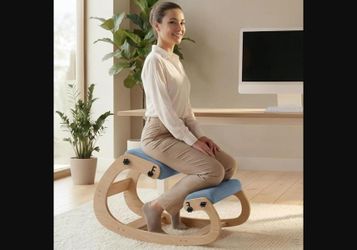 NYPOT Ergonomic Kneeling Chair - Wooden Rocking Posture Stool with Adjustable Se