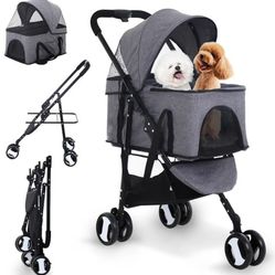 LIKE NEW 3-in-1 Folding Pet Stroller (Used Once!) - Detachable Carrier
