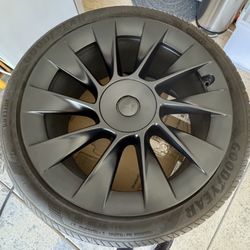 Tesla Model Y Wheels with Goodyear Tires – 20” Satin Black