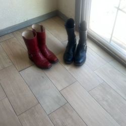 Mexico Red And Black Leather Boots