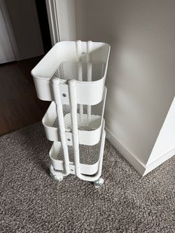 IKEA RÅSKOG 3-Tier Rolling Utility Cart – White