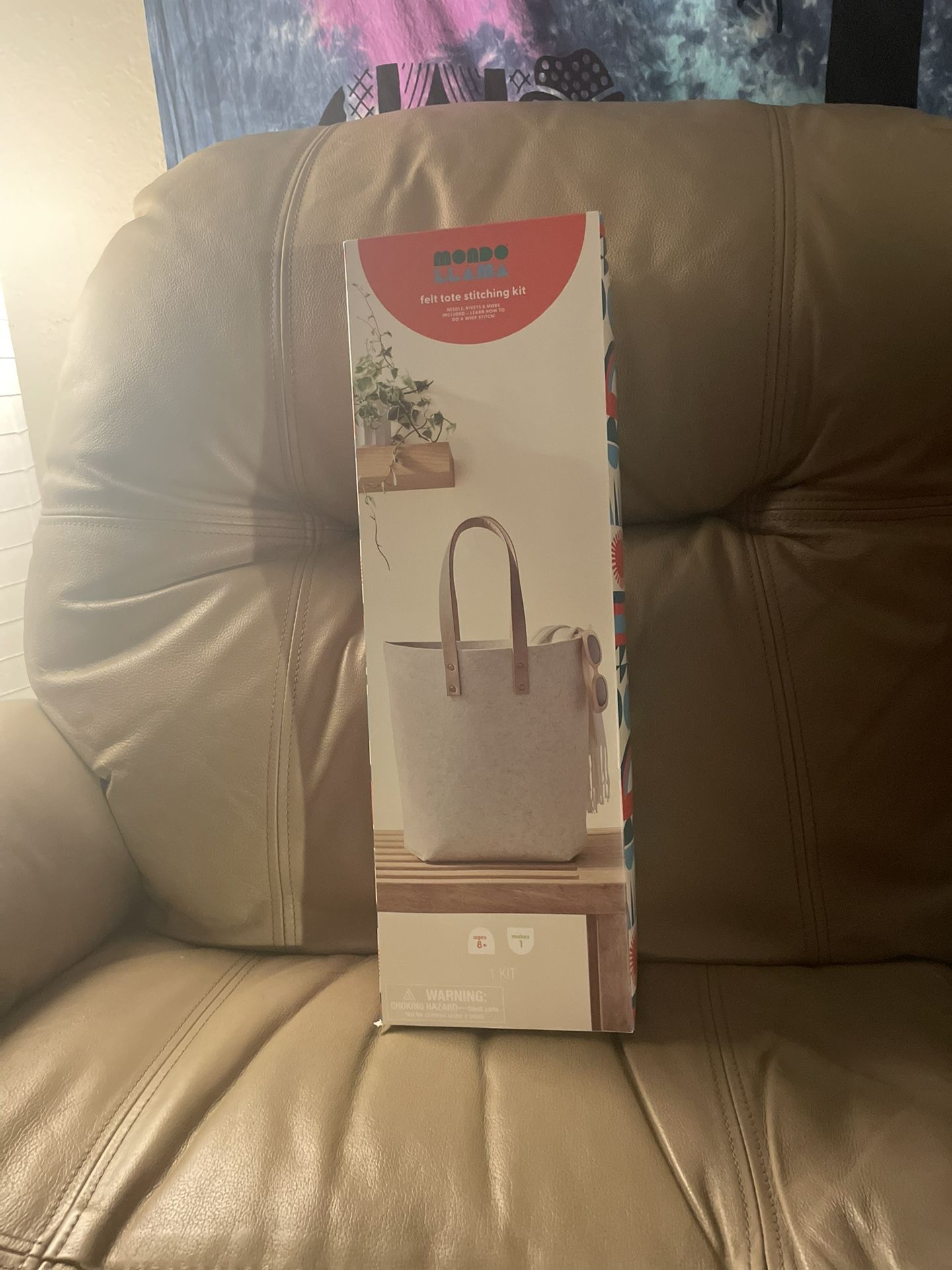 Mondo LLama Felt Tote Bag Kit Stitching Kit New Sealed Gift Art DIY Create