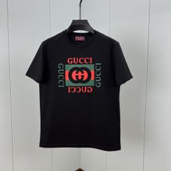 Gucci Interlocking GG Print Cotton T Shirt Black