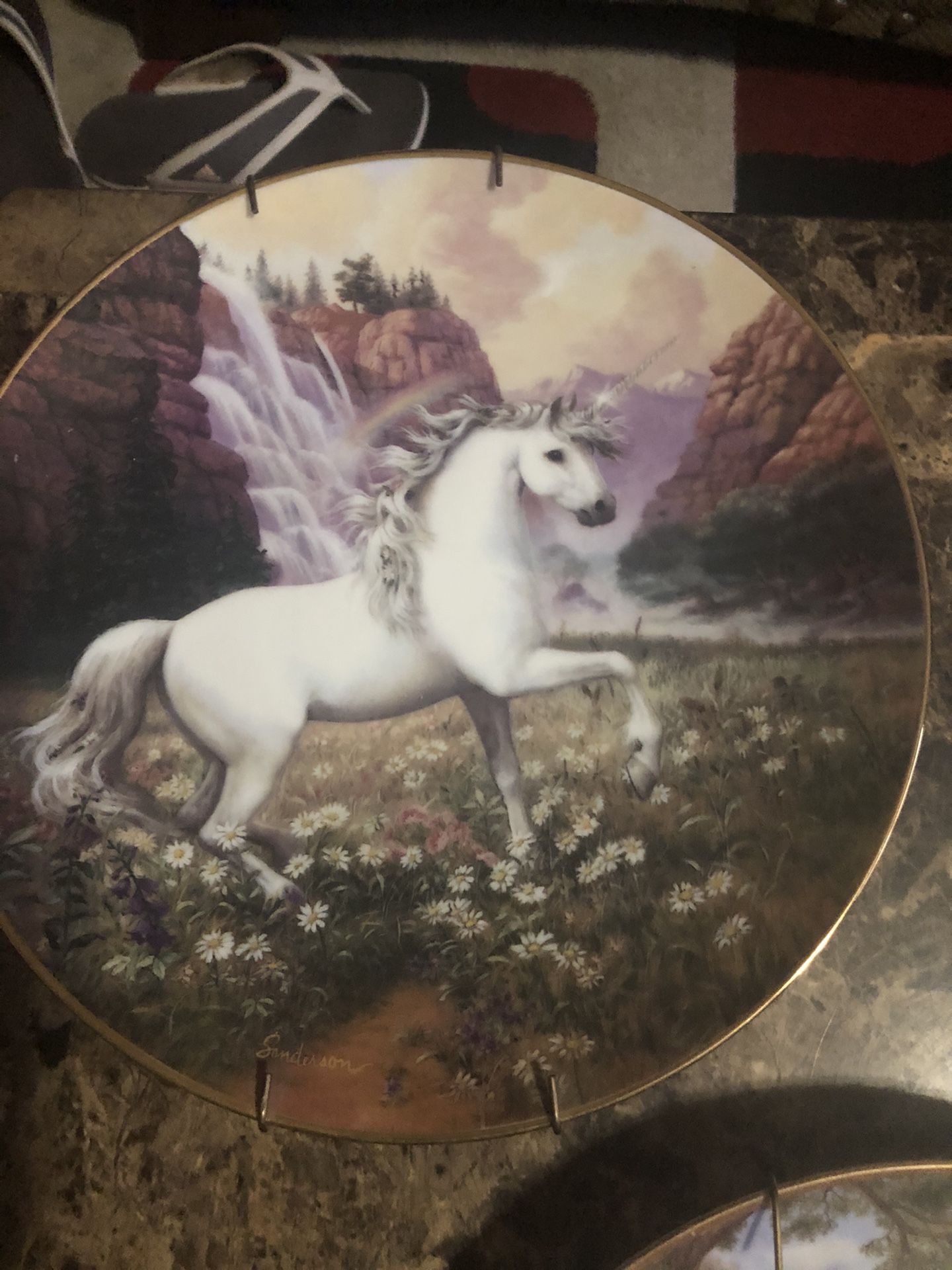 The enchanted world of the unicorn plate collection