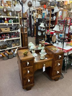 Antique Art Deco Burlwood Vanity