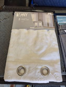 Brand New in Package VCNY HOME White Semi Transparent Curtains-4 Panel