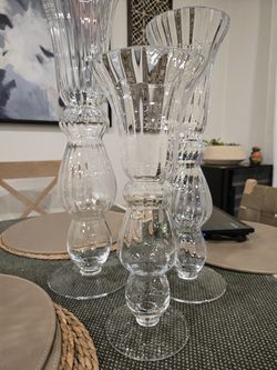 SET OF 3 Glass Centerpiece Set MADE IN POLAND