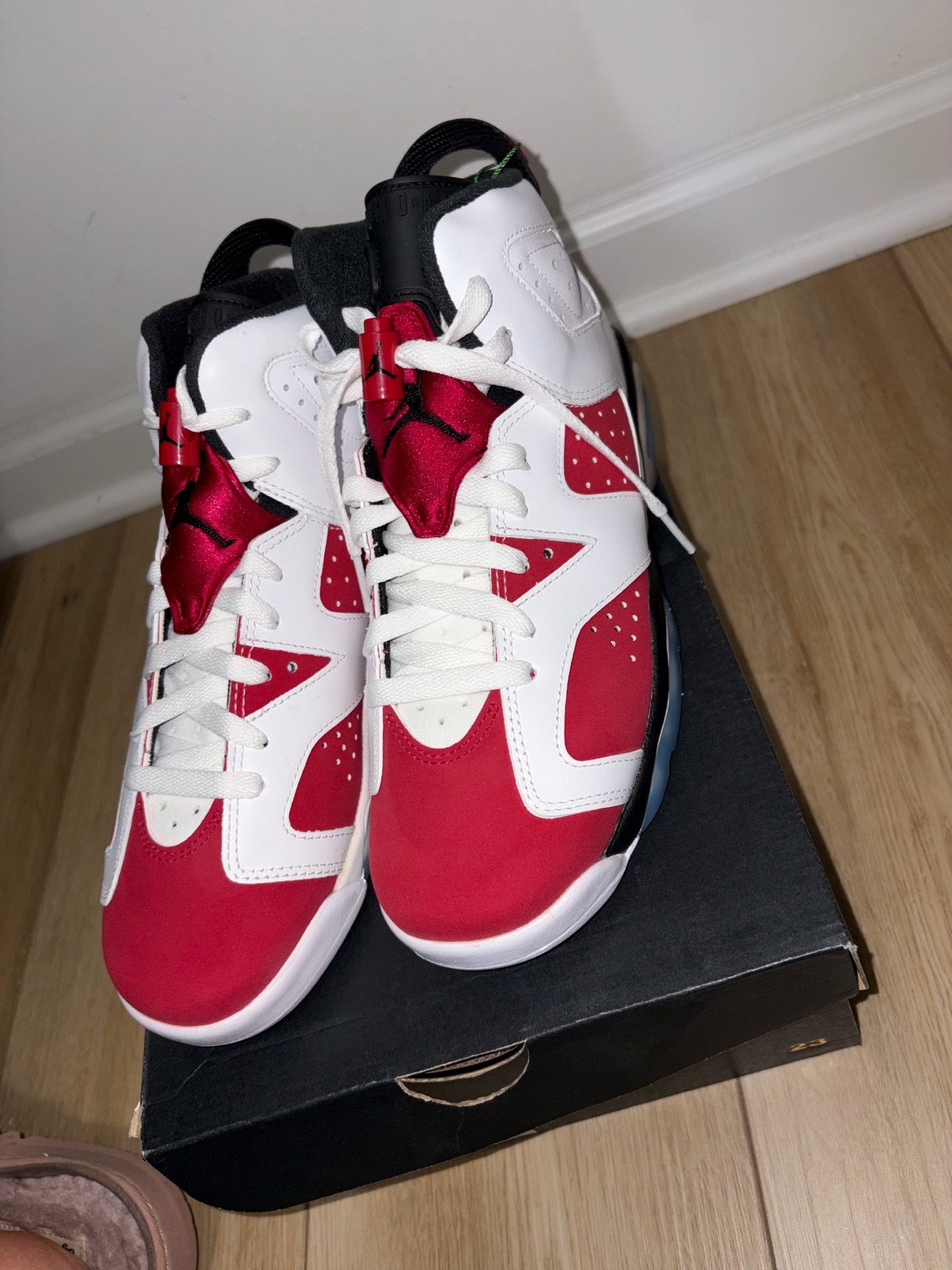 AIR JORDAN 6 CARMINE NEW SIZE 7Y / ZAPATOS JORDAN NUEVOS