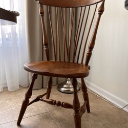 6 Ethan Allen Heirloom Nutmeg Maple Colonial Early American Fiddleback Dining Side Chairs