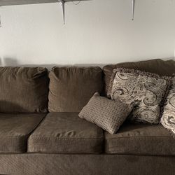 Brown Sofa Pullout Couch With Loveseat