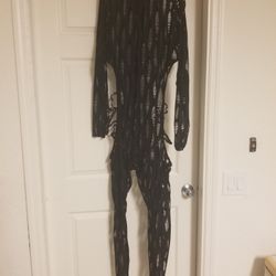 K Glam Black Full Net Bodysuit 
