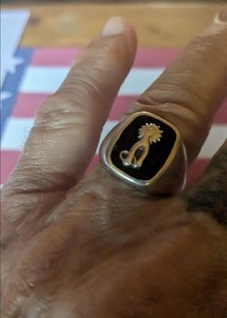 For Sale. Silver, Blackstone, spur ring. $125 ,OBO