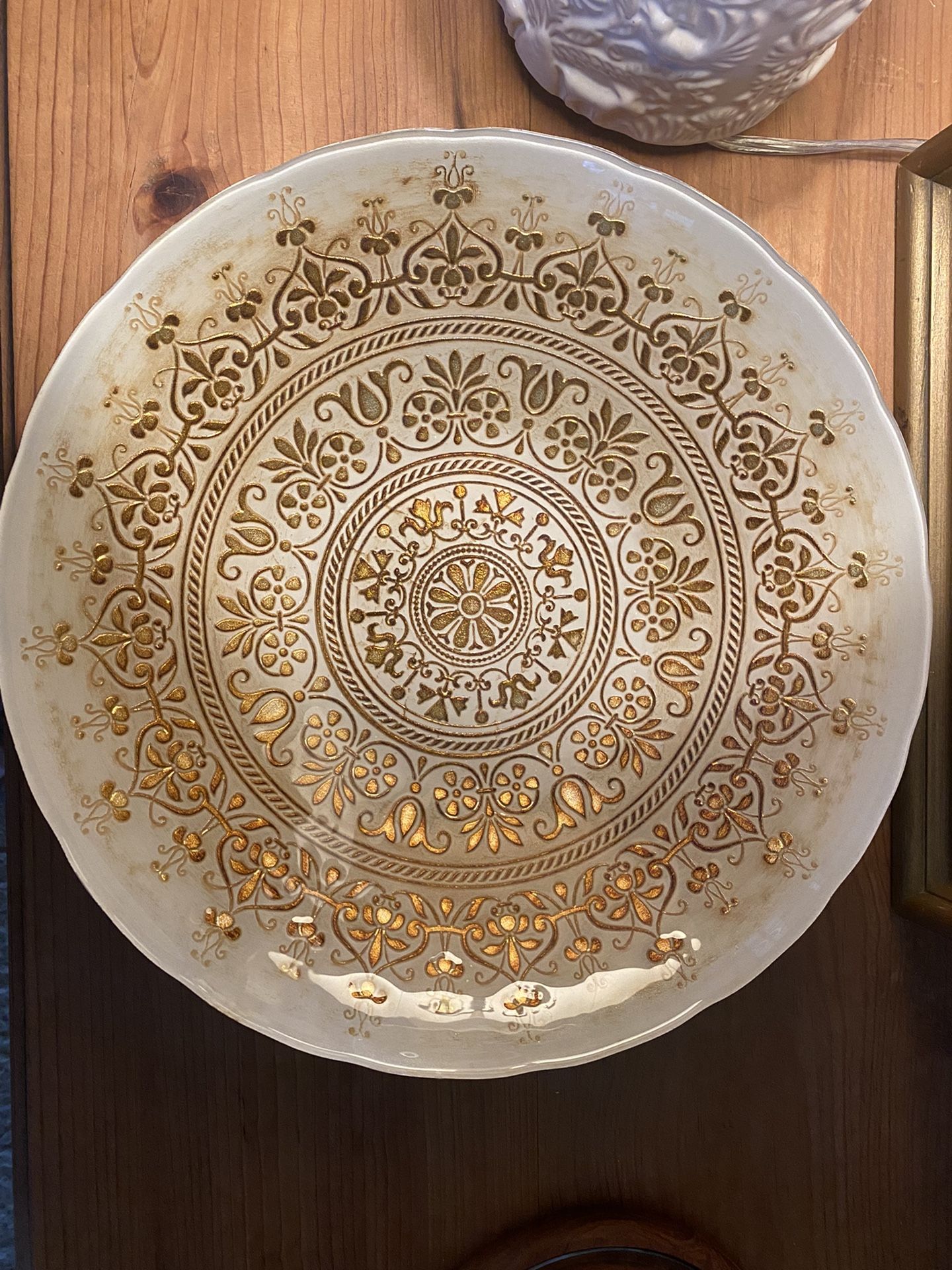 Set of 2 Large Decorative Display Plates - Glass Plates - Decor