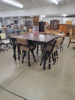 Red Wood Table W/ Chairs