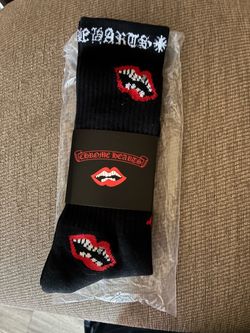 Black chrome heart socks
