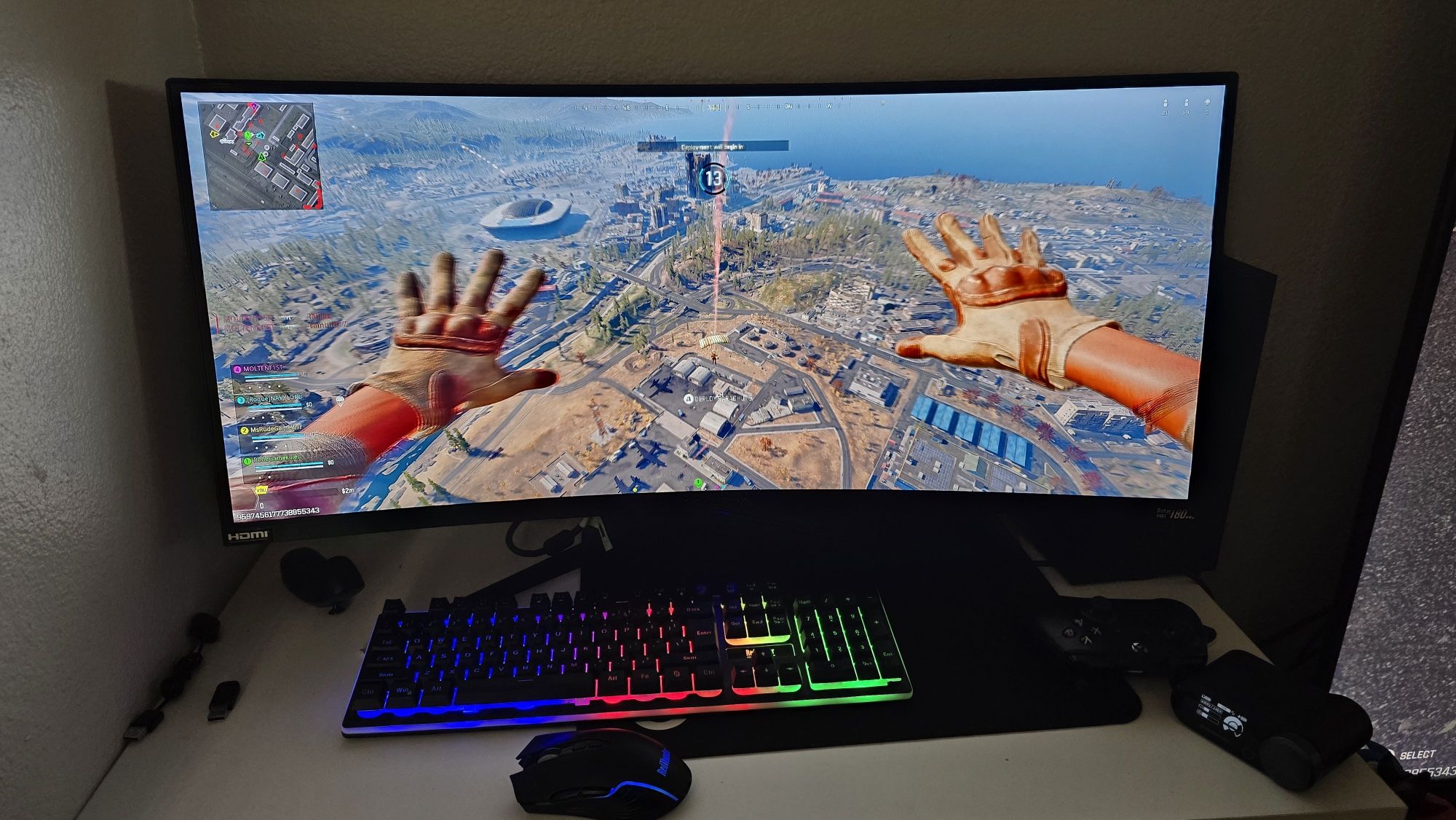 Sceptre 34" Curved Gaming Monitor With Keyboard And Mouse And Steel Series Arctic 7x Headset And Gaming Controller!!!