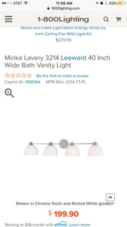 Vanity light 40" wide