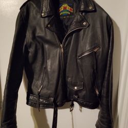 Leather Biker Jacket By PLG