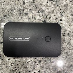 HDMI USB KVM switch selector for 2 computers, keyboard and mouse printer and a 4K HD monitor