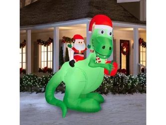 Holiday Living 10-ft Lighted Dinosaur Christmas Inflatable