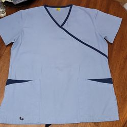 Light Blue Scrub Top- Fashion Seal Healthcare- Small