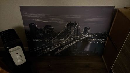 New York print poster with back wood to hang 47Wx 32L