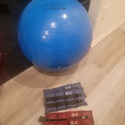Excersize Ball And Leg Weights 