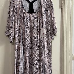 Secret treasures women’s nightgown robe set large pink &black Medium-NWT