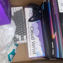 Cloud Wrist Rest, Keyboard, And Controller 