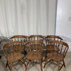 Solid Wood Tavern Style Chairs (6)