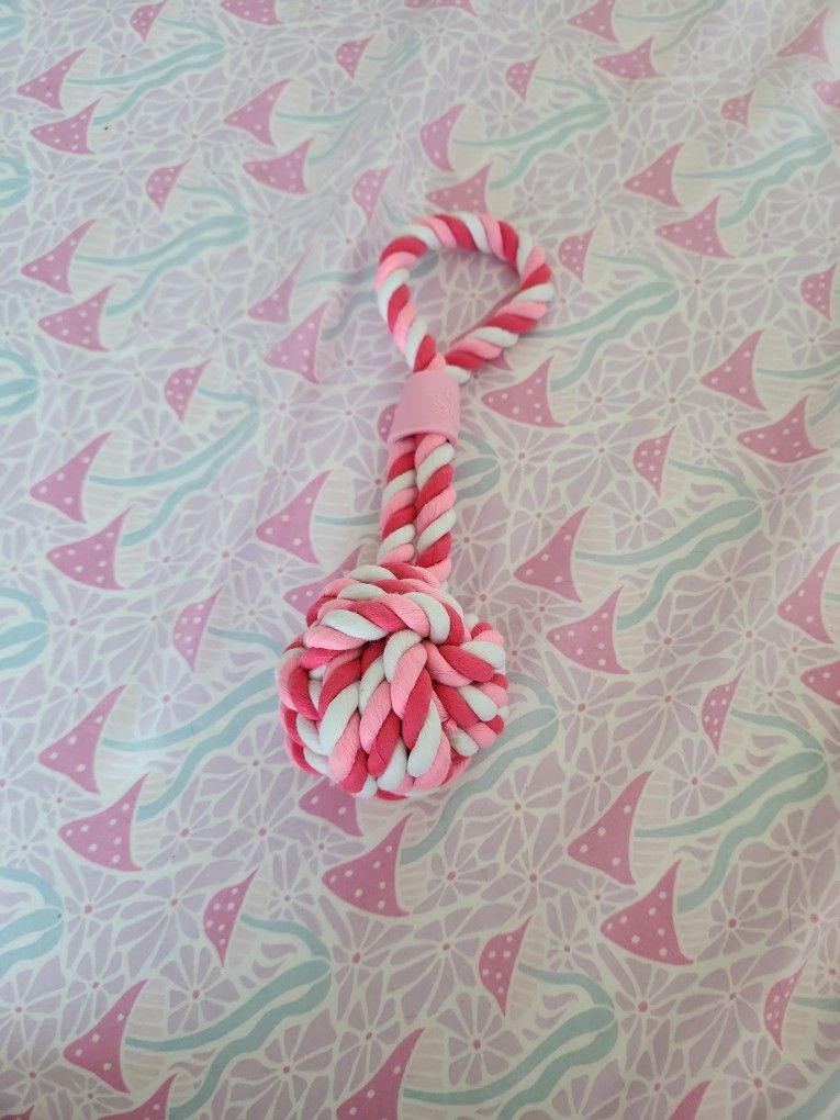 Pink Rope Ball Dog Toy