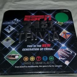 ESPN 21st Century Trivia Board Game In Collectable Metal Tin. Factory Sealed