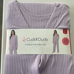 Nwt Cuddl Duds Pajama Set 3 Piece Pajama Set XS 2-4 Purple New Woman Women Komar