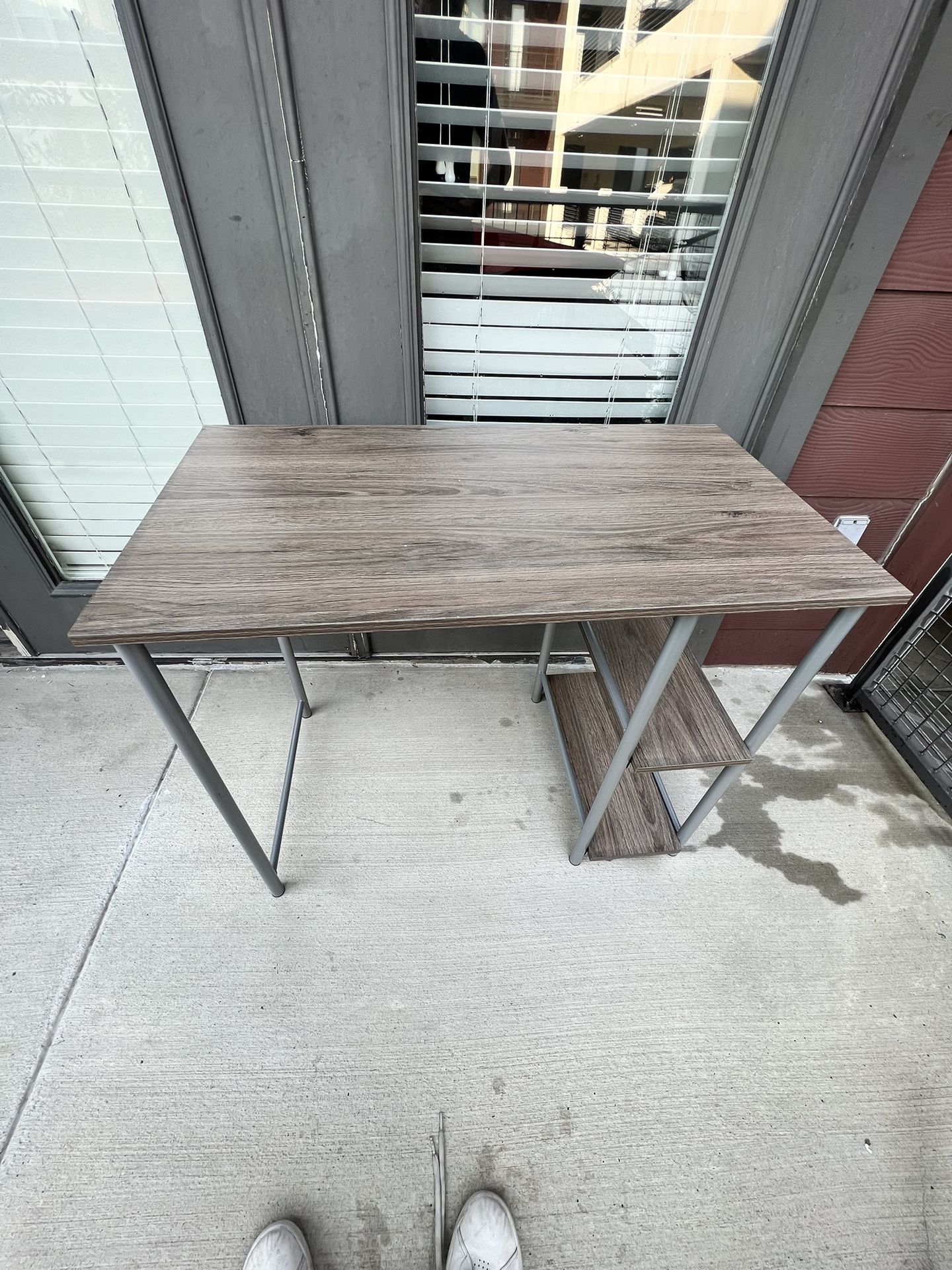 Wood And Metal Computer Desk