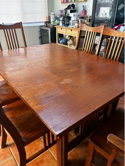 Solid Wood Extendable Dining Table Set – Seats 6