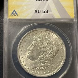 1896 P Morgan Silver Dollar Graded AU53