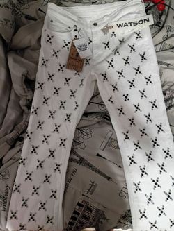 Watson Denim White Studded Jeans with Tags