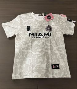 White Inter Miami BAPE Tee Size Large - Fits Like A Medium- Delivery,Pickup, Shipping Available